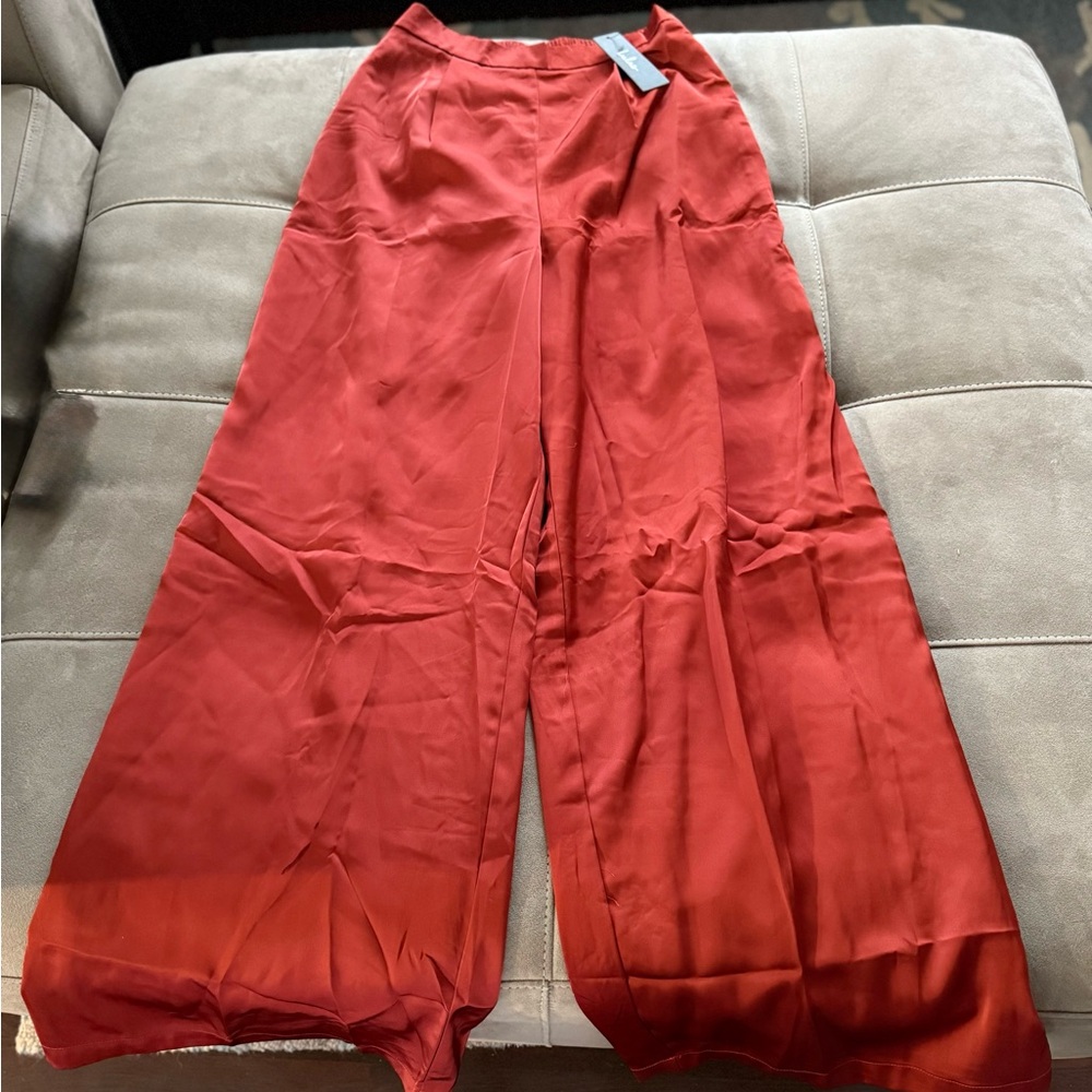 NWT Lulus Wide Leg Satin Pants